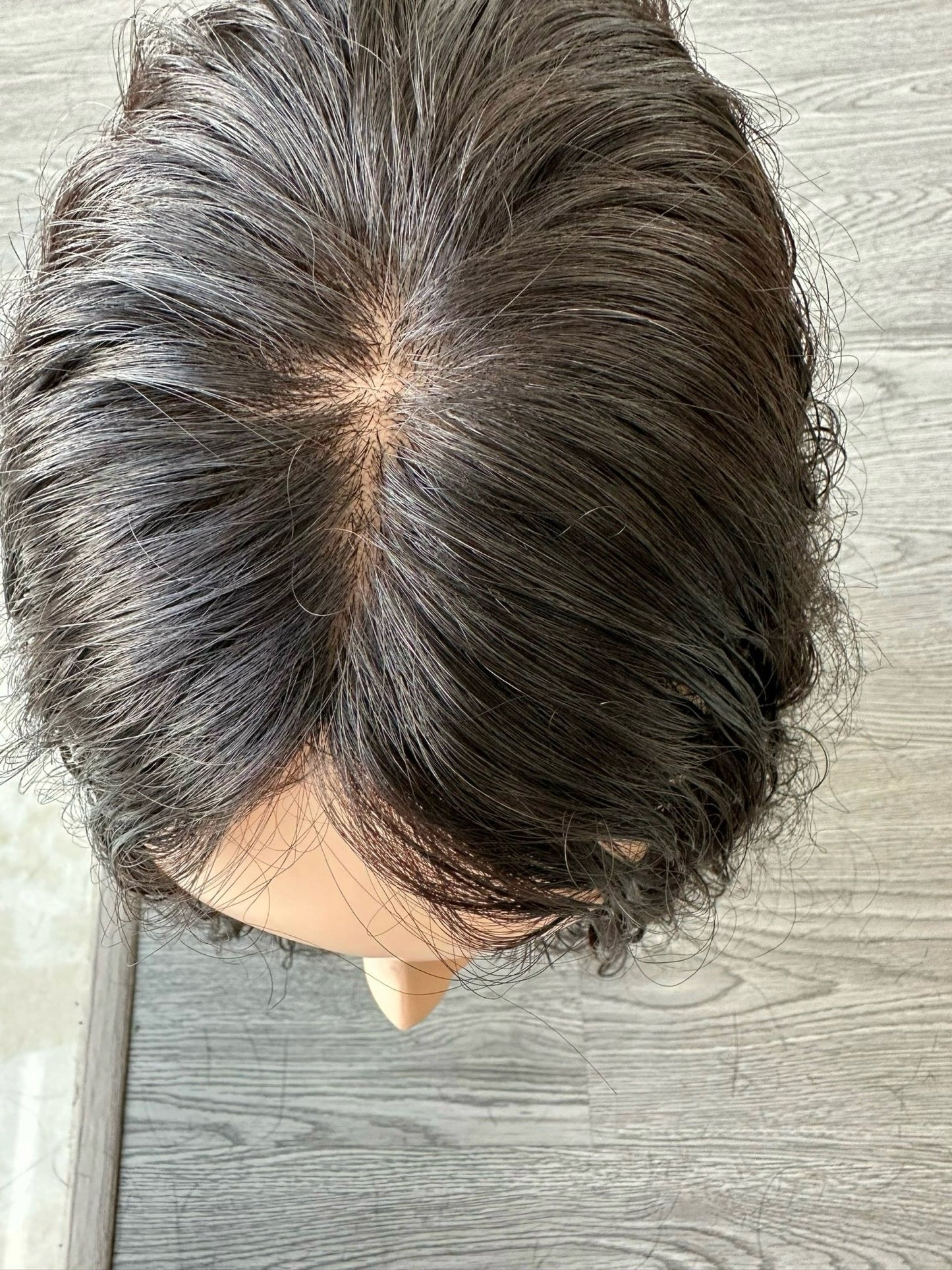 Lavia, custom order handmade silk based natural black real human Curly Hair Topper, real human hair, Best for medium hair loss, cover top head area for deepcurly hair