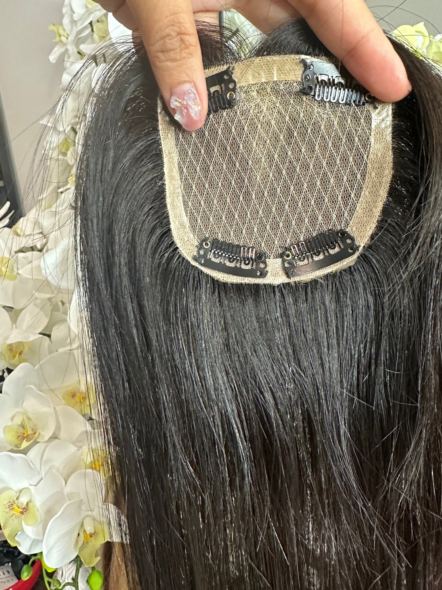 Lavia, U shape 3*3 base size silk base full handtied natural black, real human hair, best for hair thinning solutions