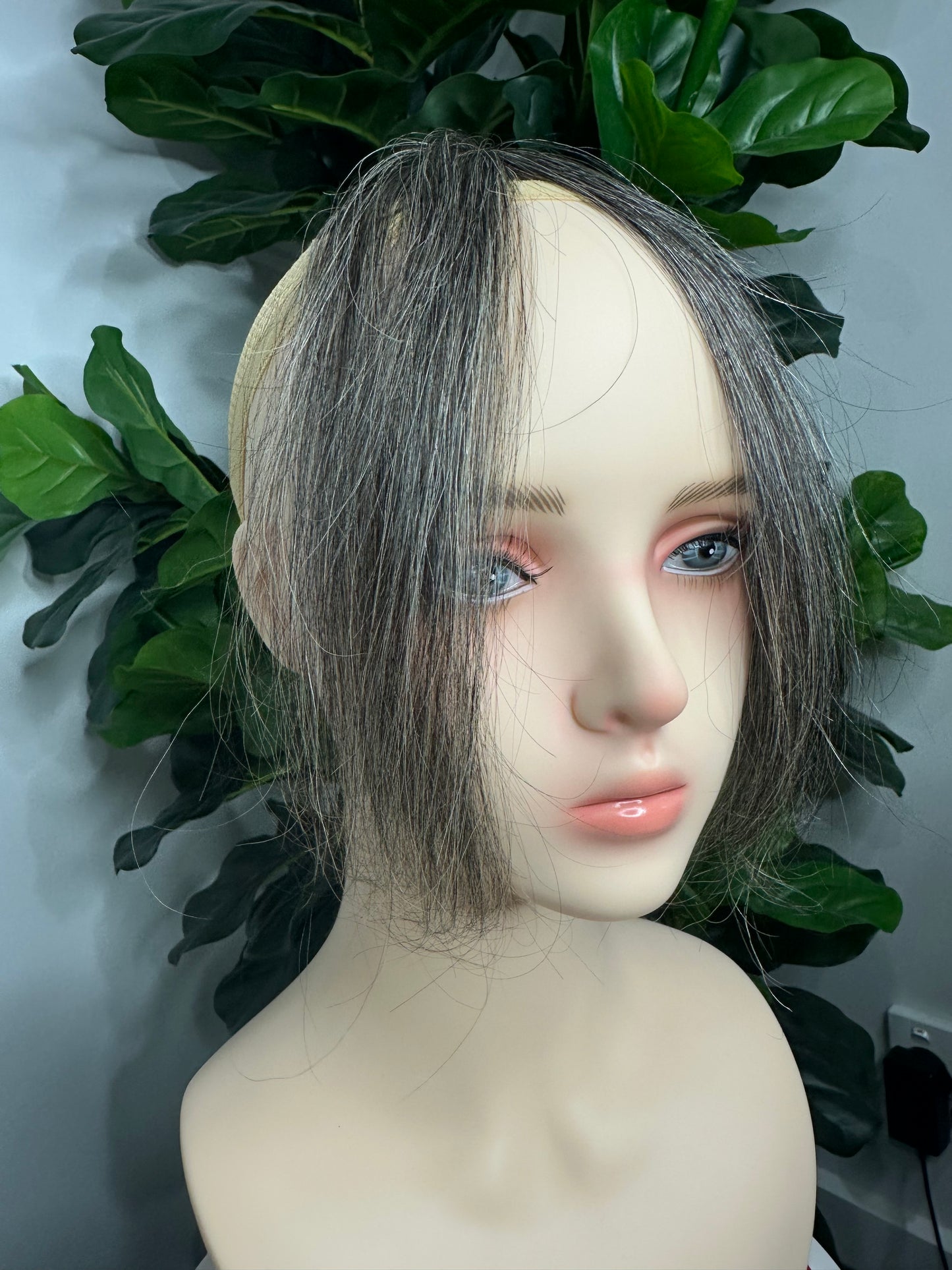 Lavia - Style your way handmade Thick Salt and Pepper Front Hair bangs, real human hair fringe clips, dye and heat tooks Ok