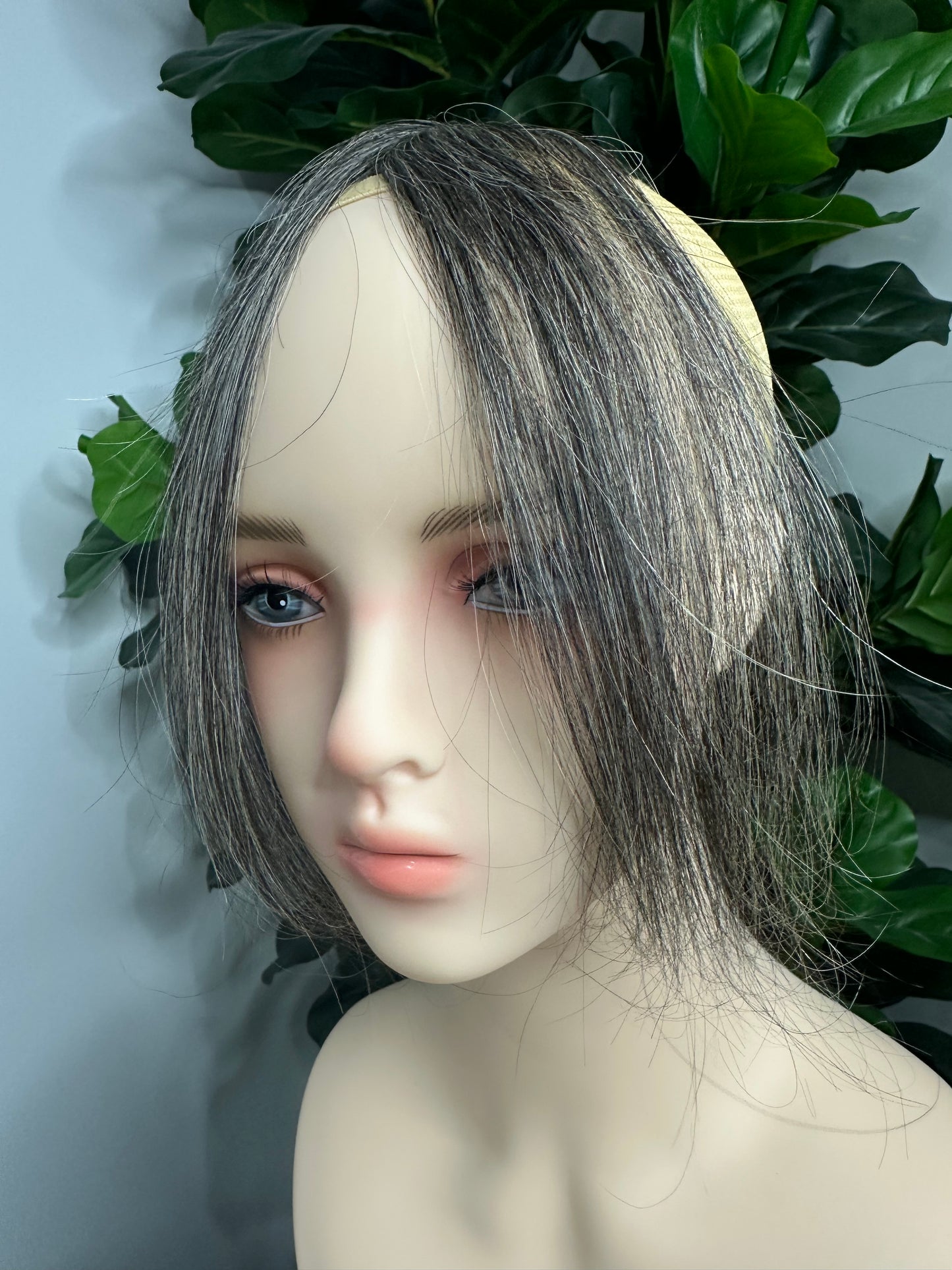 Lavia - Style your way handmade Thick Salt and Pepper Front Hair bangs, real human hair fringe clips, dye and heat tooks Ok