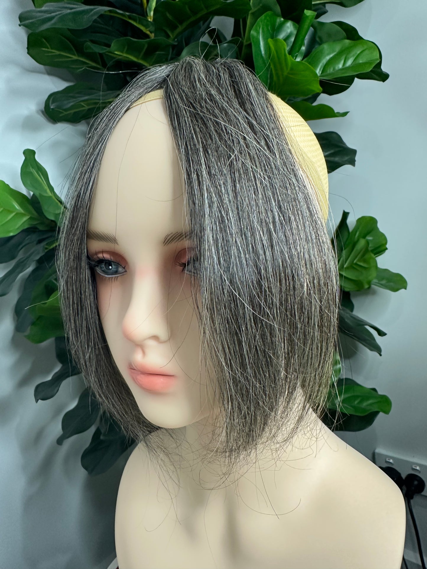 Lavia - Style your way handmade Thick Salt and Pepper Front Hair bangs, real human hair fringe clips, dye and heat tooks Ok