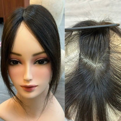 Lavia, Pico Hair Topper, full handtied, real human hair, best for hair thinning solutions, slight hair loss on top head, light density