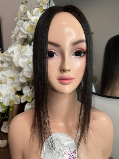 Lavia, extra back volume, 40cm - 50cm, 3*5 inches base size, free parting handmade silk based real human Hair Topper, real human hair