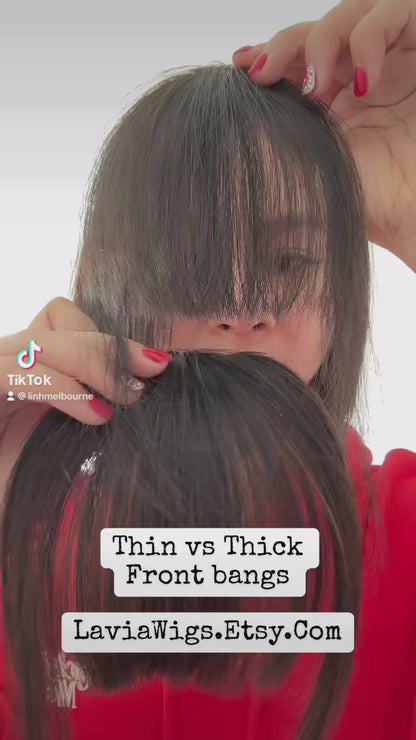 Lavia - Handmade Hair bangs, real hair fringe clips, dye and heat tools OK - Best for effortless changing hair styles