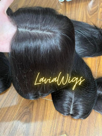 Lavia, handmade high density silk based real human hair Topper, Best for larger area of hair loss, going further down from top of your head