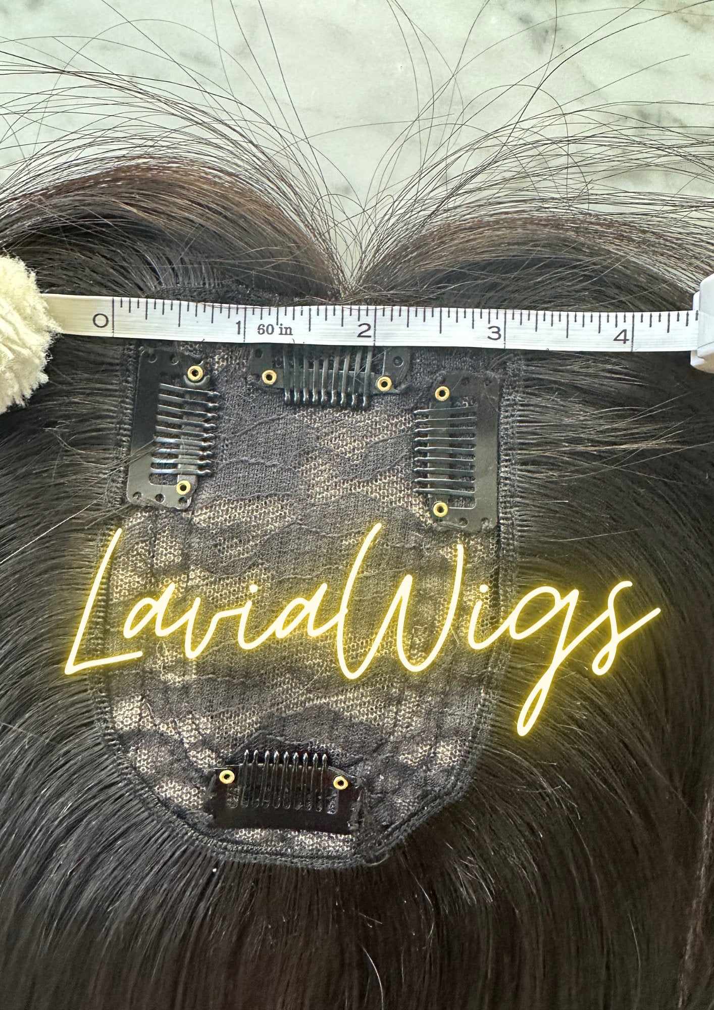 Lavia,chocolate brown handmade Medium density silk based real human Hair Topper, Best for medium hair loss - cover top area of your head