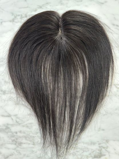 Lavia, handmade silk based Mini Hair Topper, real human hair, best for hair thinning solutions, slight hair loss on top head, light density