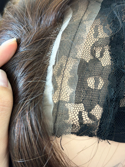 Lavia, colour your way pre-bleached medium density silk based real human hair Topper, best to cover the whole top area of your head