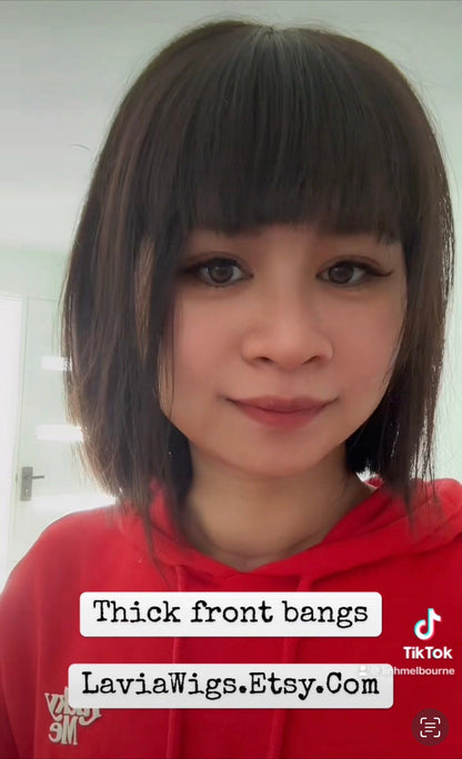 Lavia - Handmade Hair bangs, real hair fringe clips, dye and heat tools OK - Best for effortless changing hair styles