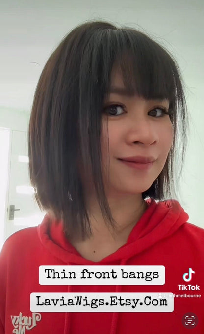 Lavia - Handmade Hair bangs, real hair fringe clips, dye and heat tools OK - Best for effortless changing hair styles