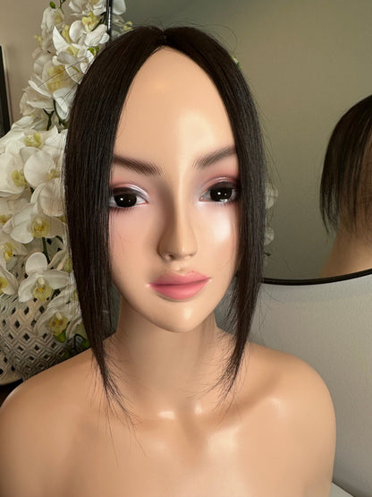 Lavia, handmade silk based Mini Hair Topper, real human hair, best for hair thinning solutions, slight hair loss on top head, light density