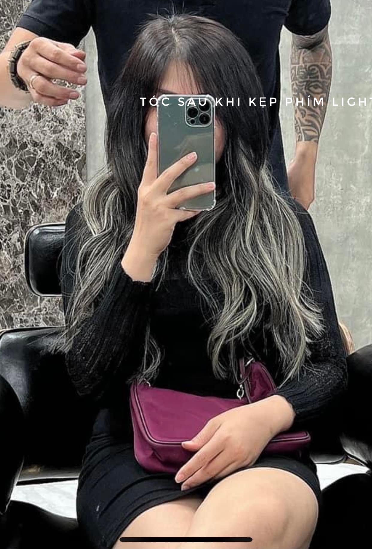 Lavia, clip-in hair black and grey balayage extensions real human hair, 24 inches, 60cm, to enhance hair volumn and length for any occasion