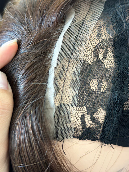 Lavia, handmade silk based Mini Hair Topper, real human hair, best for hair thinning solutions, slight hair loss on top head, light density