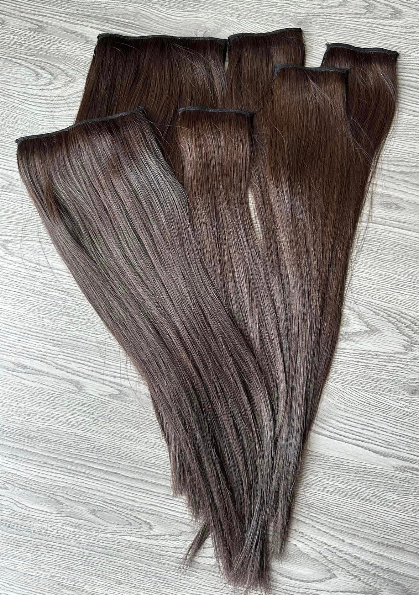 Lavia, clip-in chestnut brown hair extensions real human hair, 100 to 200gram, length options from 18 inches (45cm) to 26 inches (65cm)