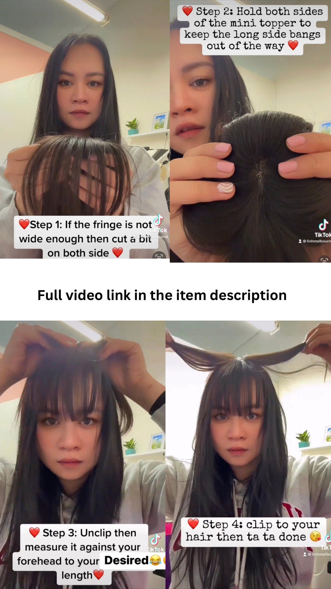 Lavia, light brown, handmade silk based Mini Hair Topper with fringe, real human hair