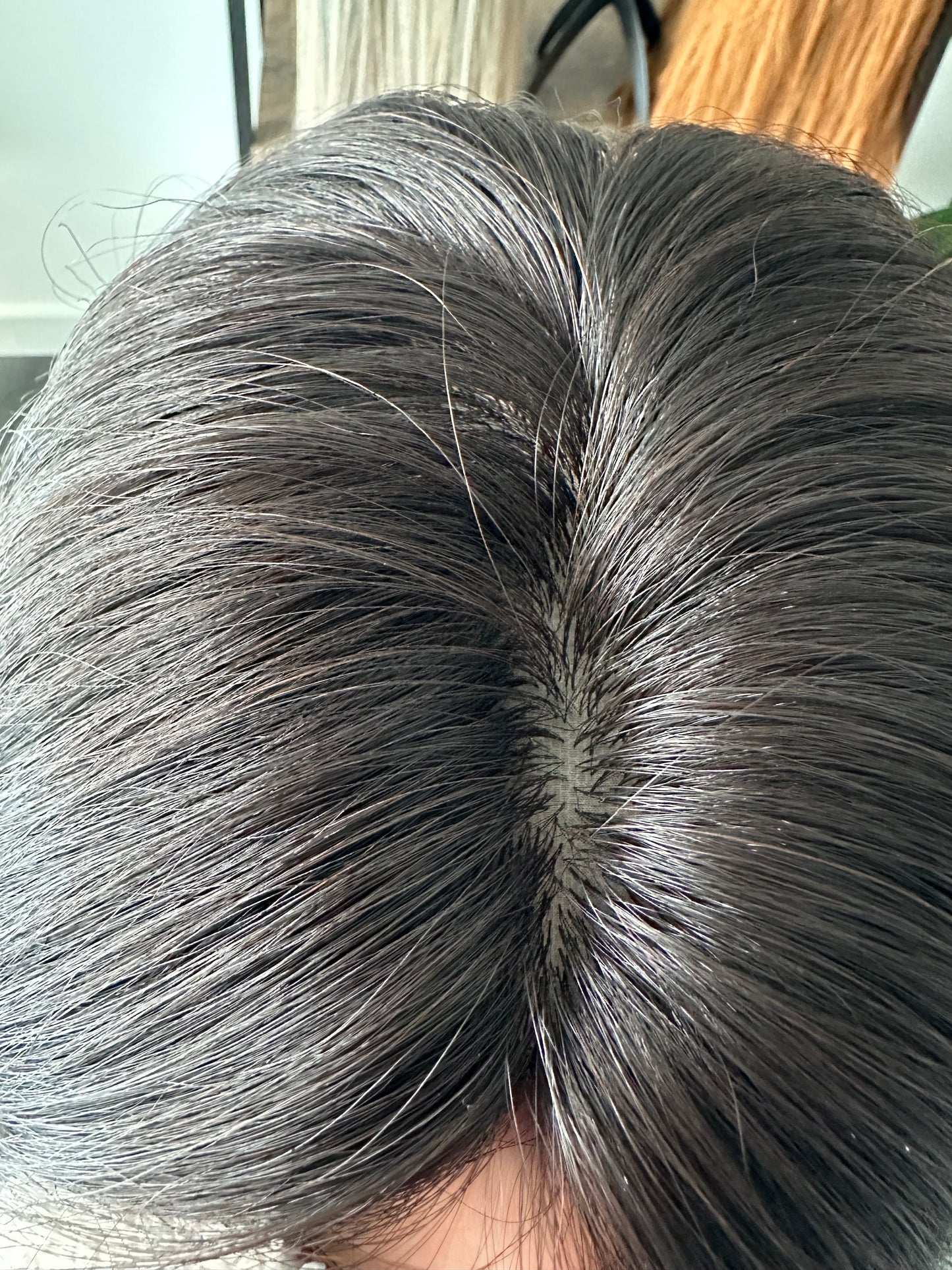 Lavia, Short natural black hair wig, 3D realistic skin silk base hand-tied monofilament cap