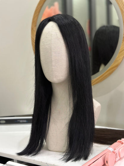 Lavia, natural black wig 50cm 200% density, hand-tied monofilament cap