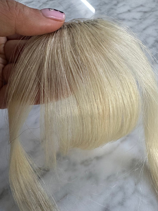 Lavia - Pre-bleached Hair bangs, real hair fringe clips, dye and heat tools OK - Best for effortless changing hair styles, KYA collection