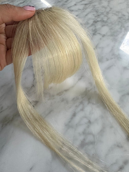 Lavia - Pre-bleached Hair bangs, real hair fringe clips, dye and heat tools OK - Best for effortless changing hair styles, KYA collection