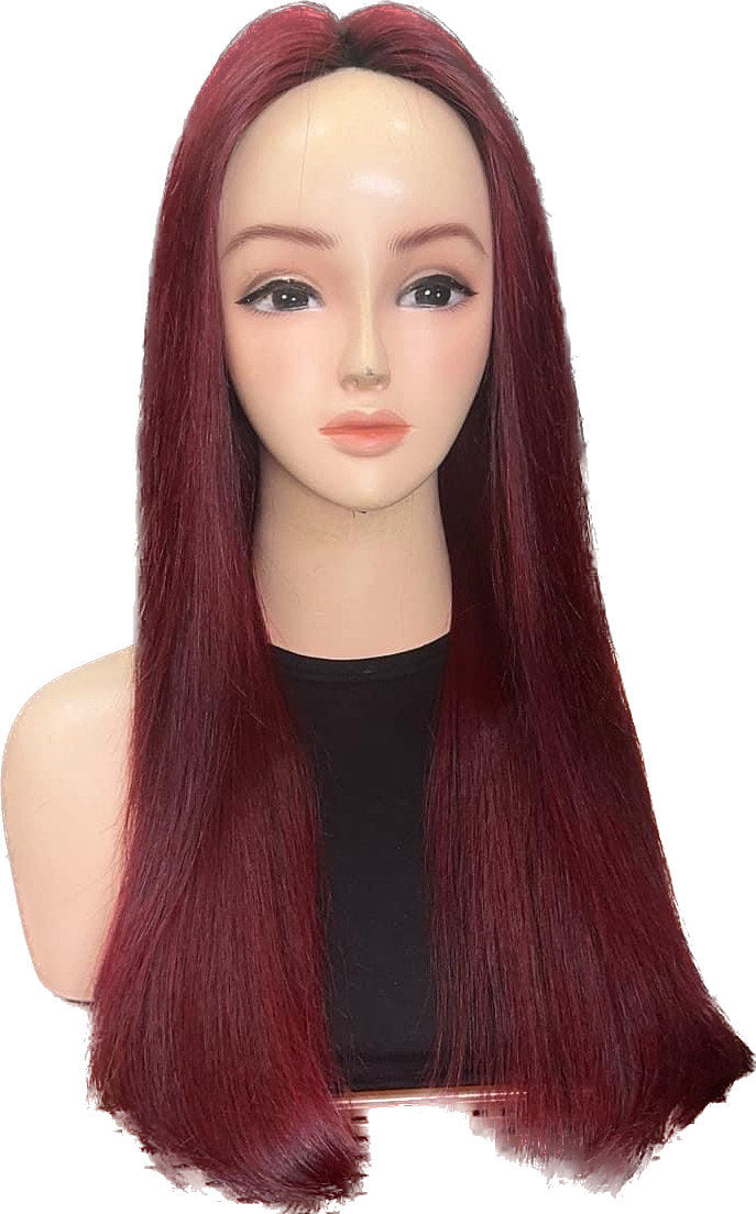 Lavia, strawberry red wig, 20 inches - 50cm, 150% density, hand-tied monofilament cap