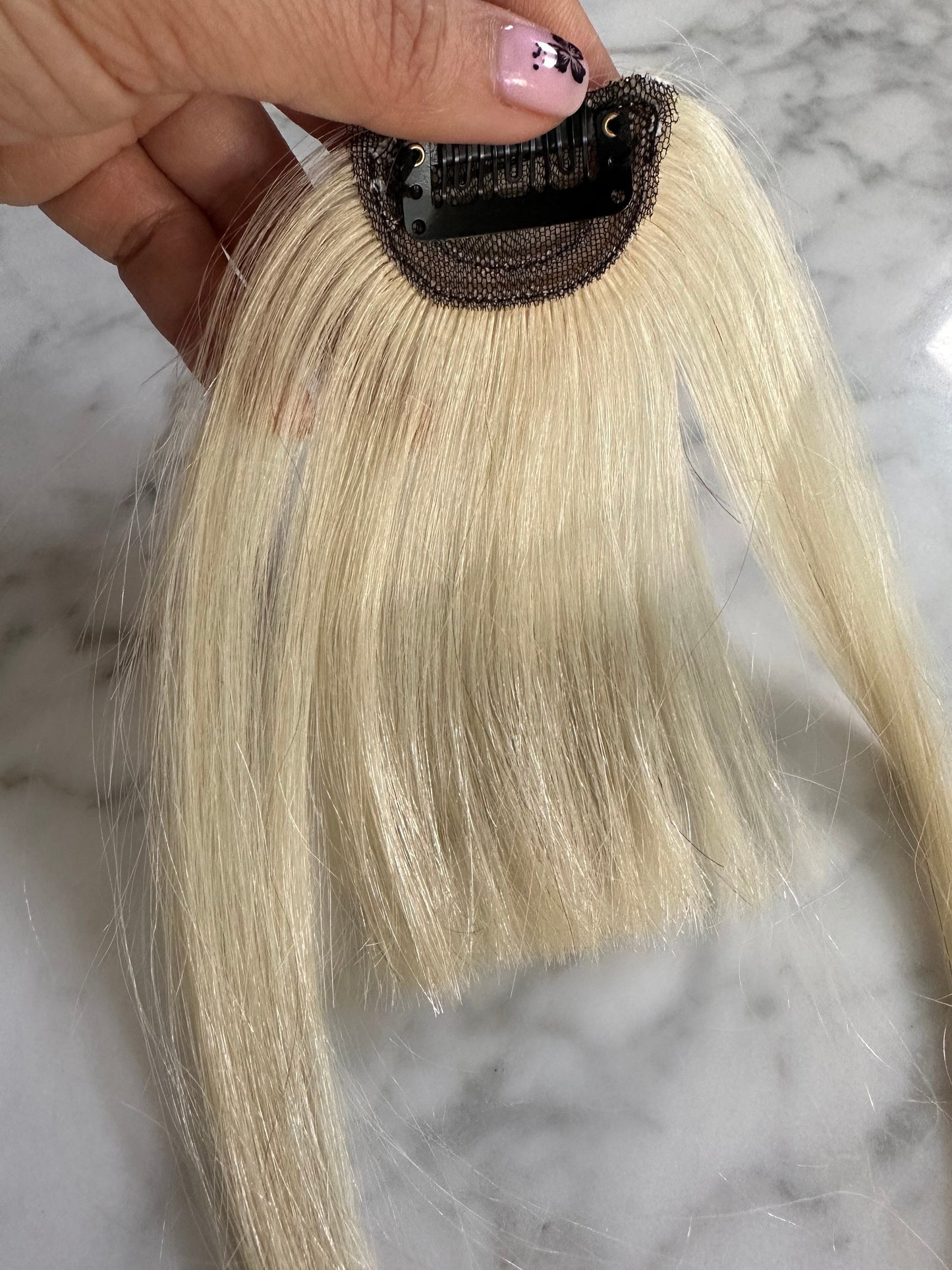 Lavia - Pre-bleached Hair bangs, real hair fringe clips, dye and heat tools OK - Best for effortless changing hair styles, KYA collection