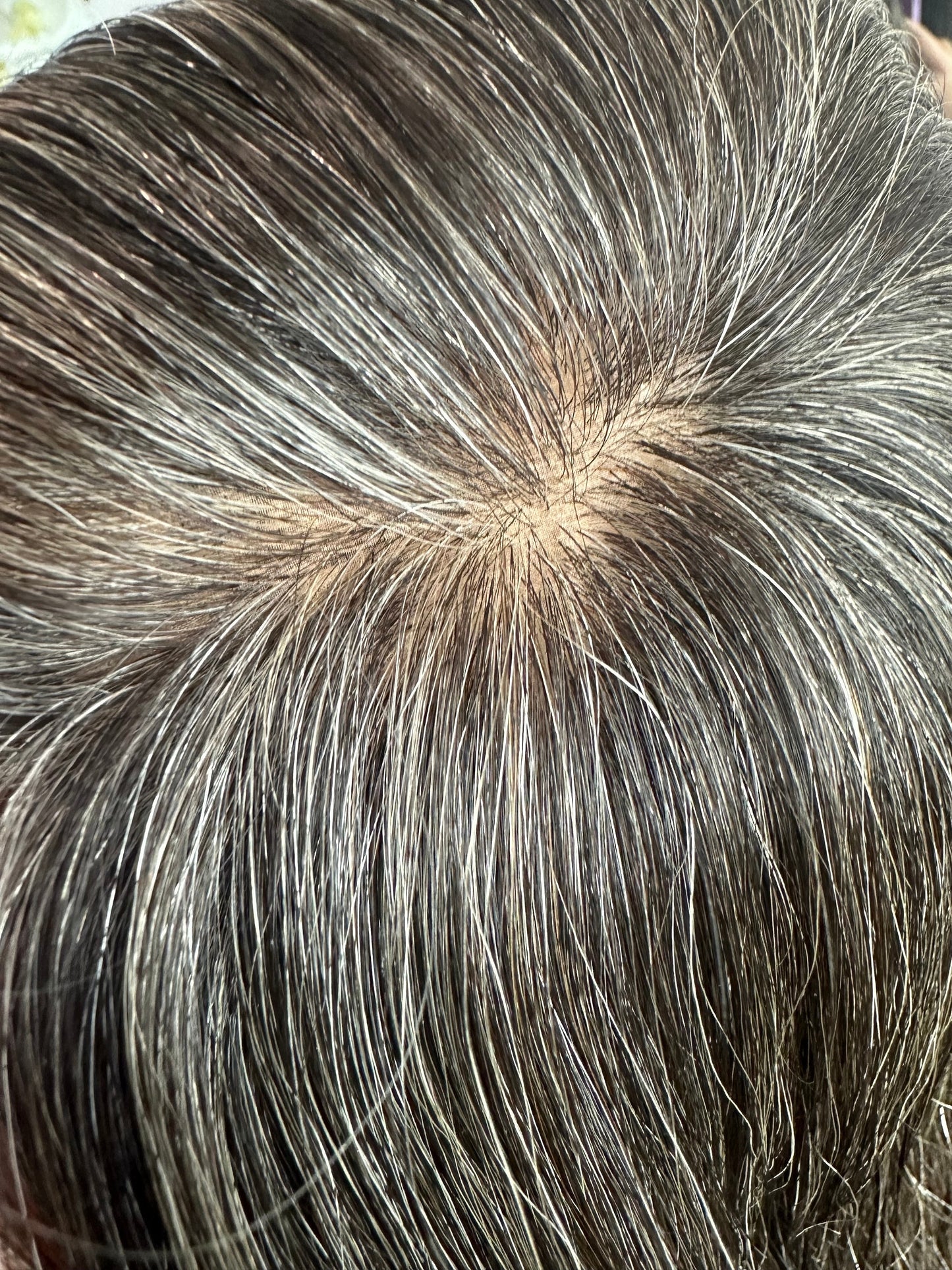 Lavia, deluxe salt and pepper toppers, free parting handmade silk based real human Hair Topper